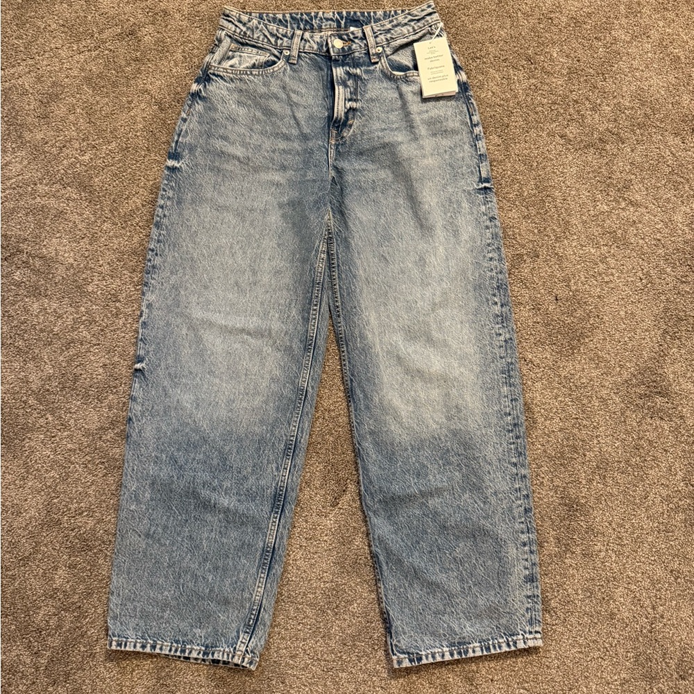 H&M; WOMENS, SIZE 6, Blue Straight Leg Jeans Vintage-Inspired